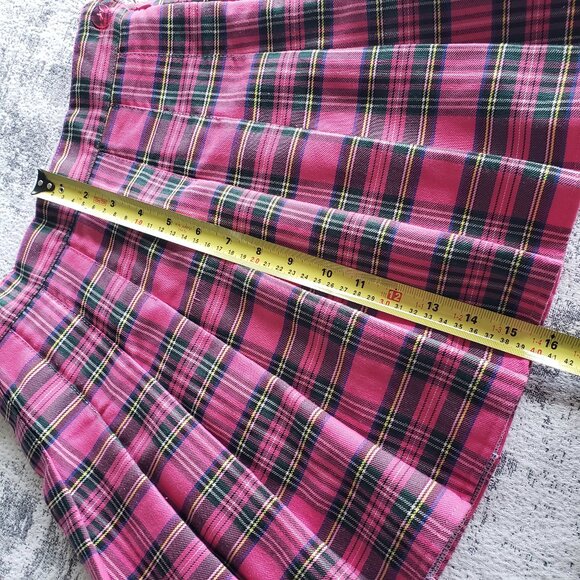 Cute Pink Tartan Punk Kilt w/ wallet chain DIY custom + ooak - Picture 11 of 14
